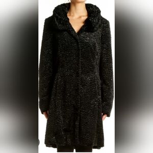 Style & Co. Faux Fur Coat Women Size Large Winter Party Cocktail Exelente Condit
